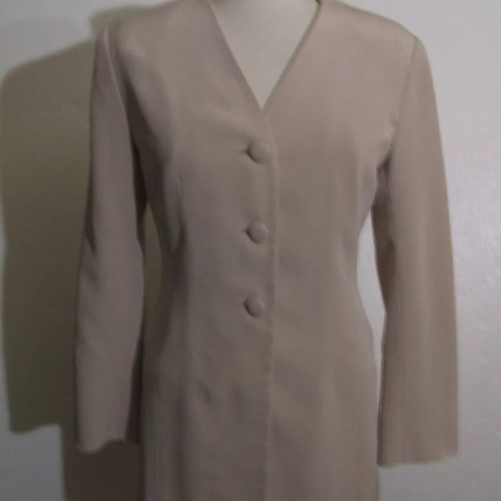 Badgley Mischka Beige Fitted Blazer Jacket Sz 6